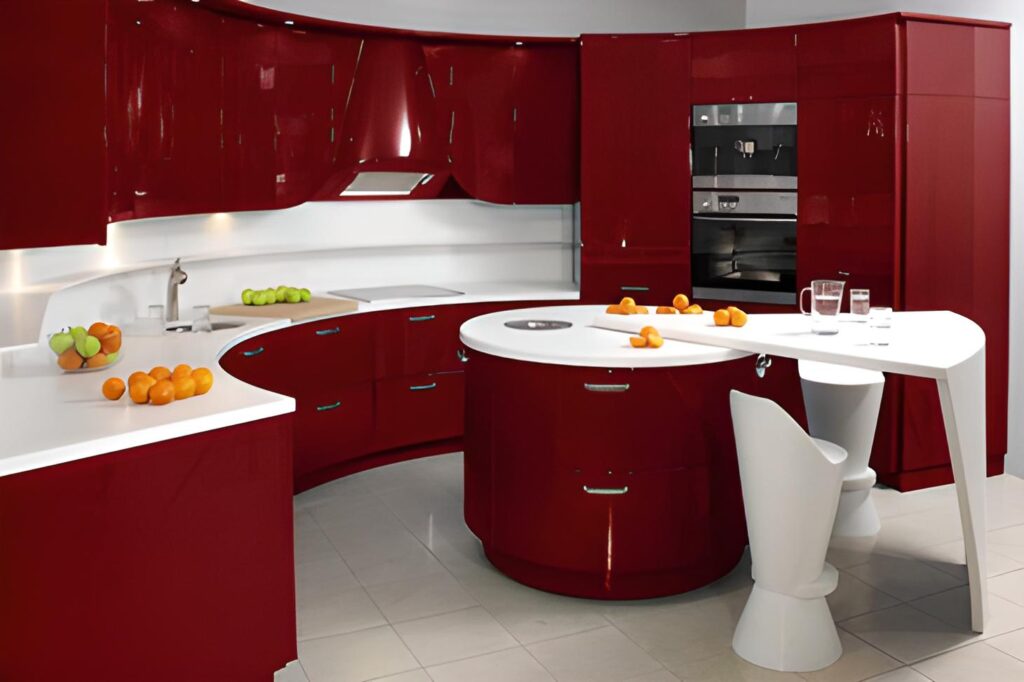 Топ-10 лучших цветов для кухни, которые будут актуальны в 2023 году 8 red kitchen foto